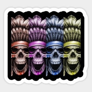 Indian skull headdress pop art Sticker